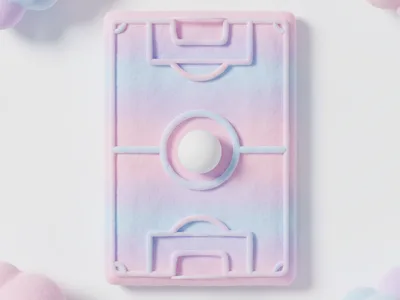 Üstten görünen pastel futbol sahası