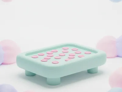Üstünde pembe jetonlar olan pastel oyun masası